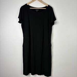J. Jill Wearever Collection Black Pocket Dress Size Large Tall